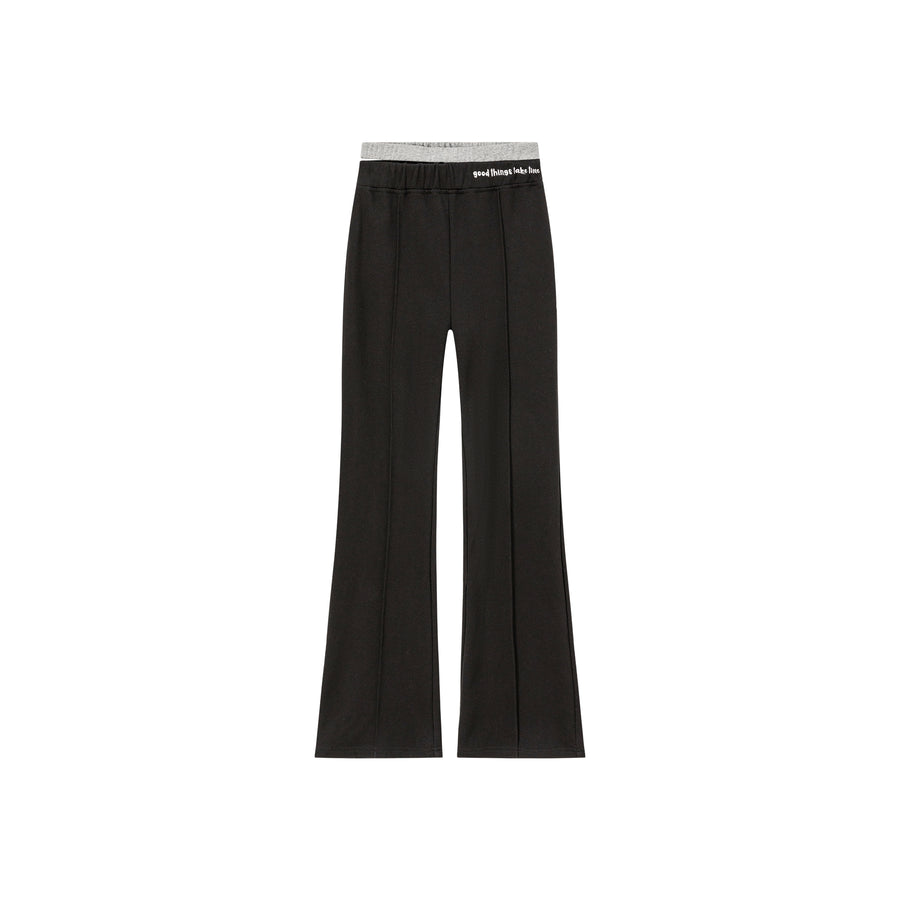 CHUU Waist Slit Casual Bootcut Pants