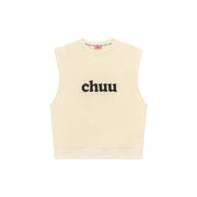 Logo Shoulder Pad Boxy Sleeveless Top