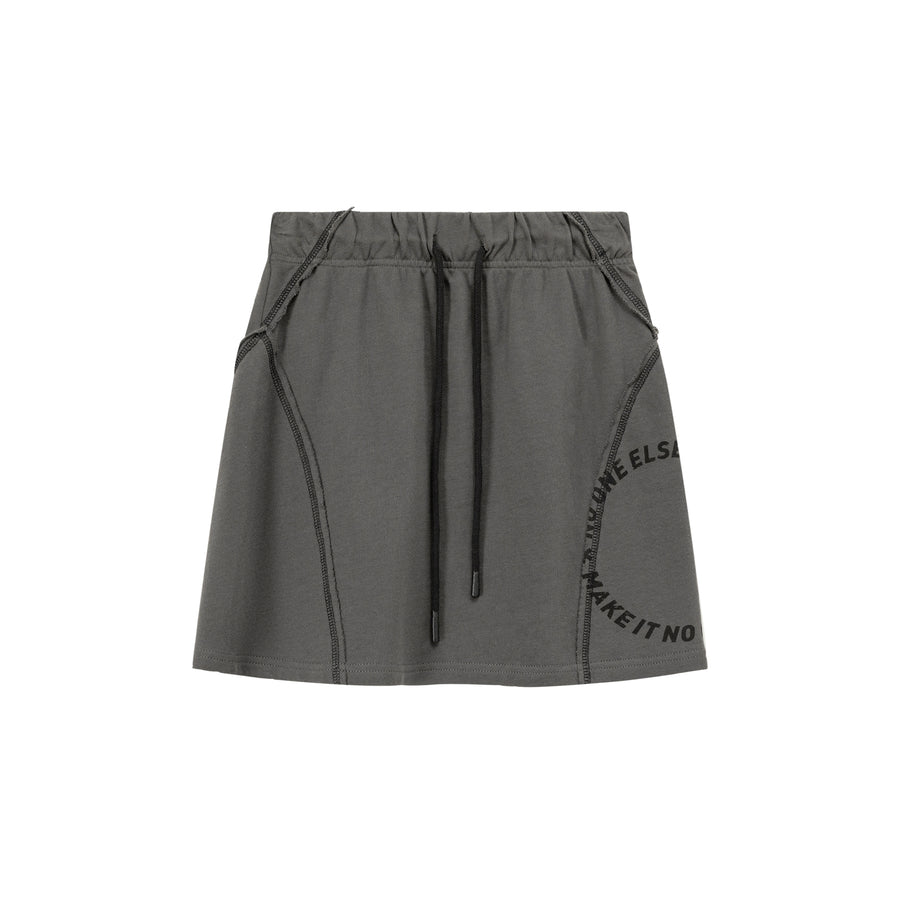 CHUU Vintage Stitch Drawstring Mini Skirt