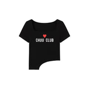 Square Neck Chuu Club Unbalanced T-Shirt