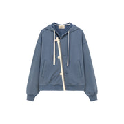 Two-Way Loose Fit Hooded Zip-Up