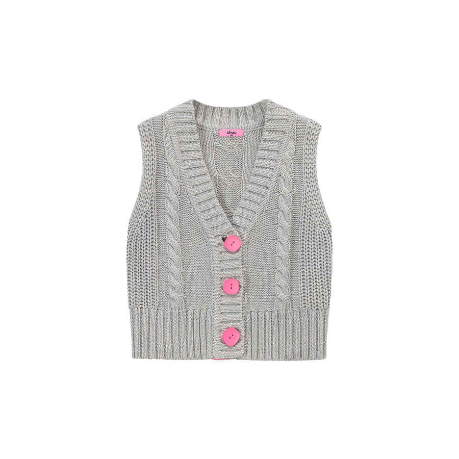 CHUU Big Button Knit Vest