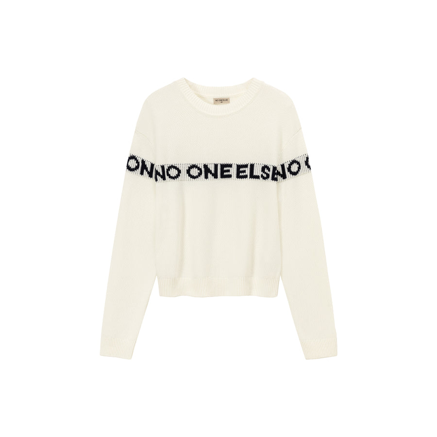 CHUU Logo Lettering Basic Knit Sweater