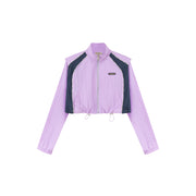 Sporty Colorblocked Drawstring Long Sleeve Jacket