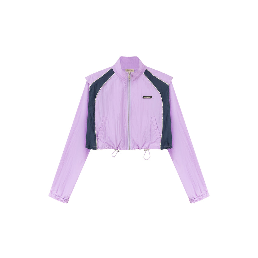 CHUU Sporty Colorblocked Drawstring Long Sleeve Jacket