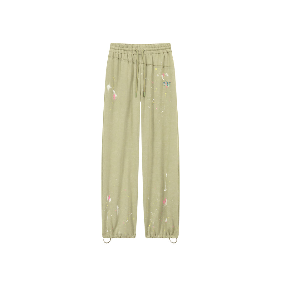 CHUU Elastic Waist String Painted Wide Pants