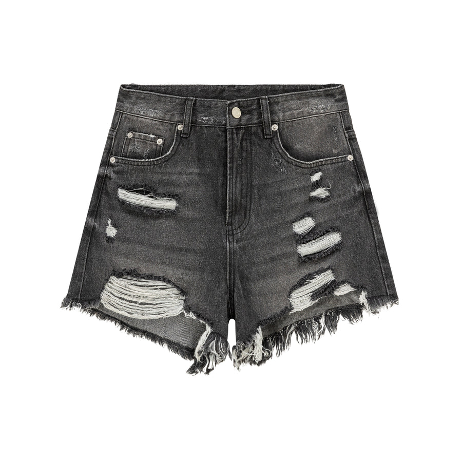 CHUU Distressed Ripped Denim Shorts