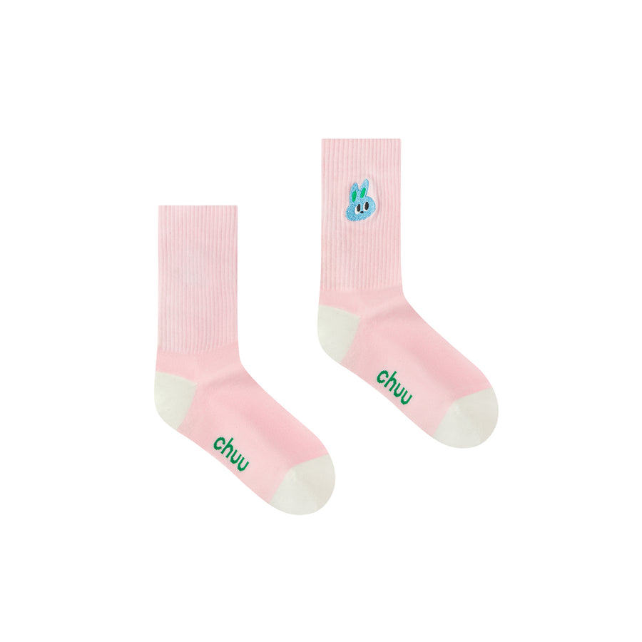 CHUU Rabbit Logo High Socks