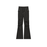 String Shirring Bootcut Cargo Style Pants