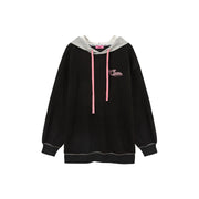 Fleece Color Combination Hoodie