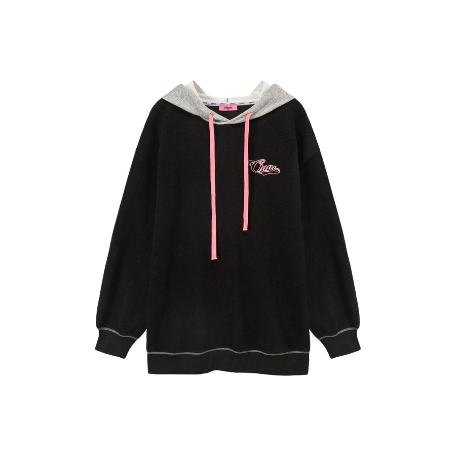 CHUU Fleece Color Combination Hoodie