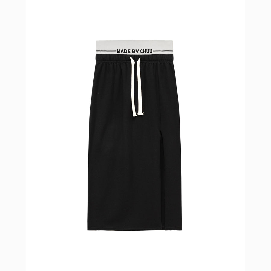 CHUU Slit Casual Sporty Long Skirt