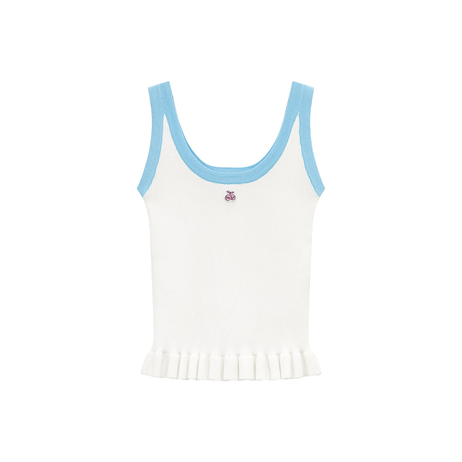 CHUU Cherry Detail Knit Sleeveless Top