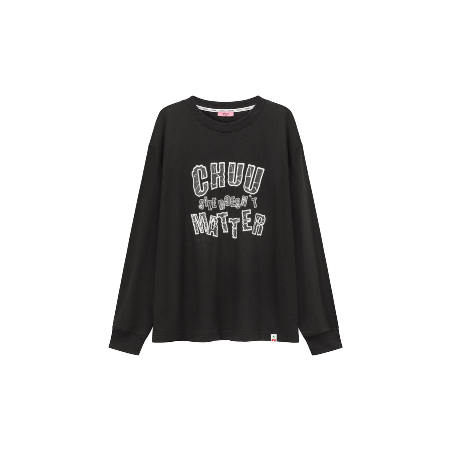 CHUU Size Doesnt Matter Lettering Loose T-Shirt