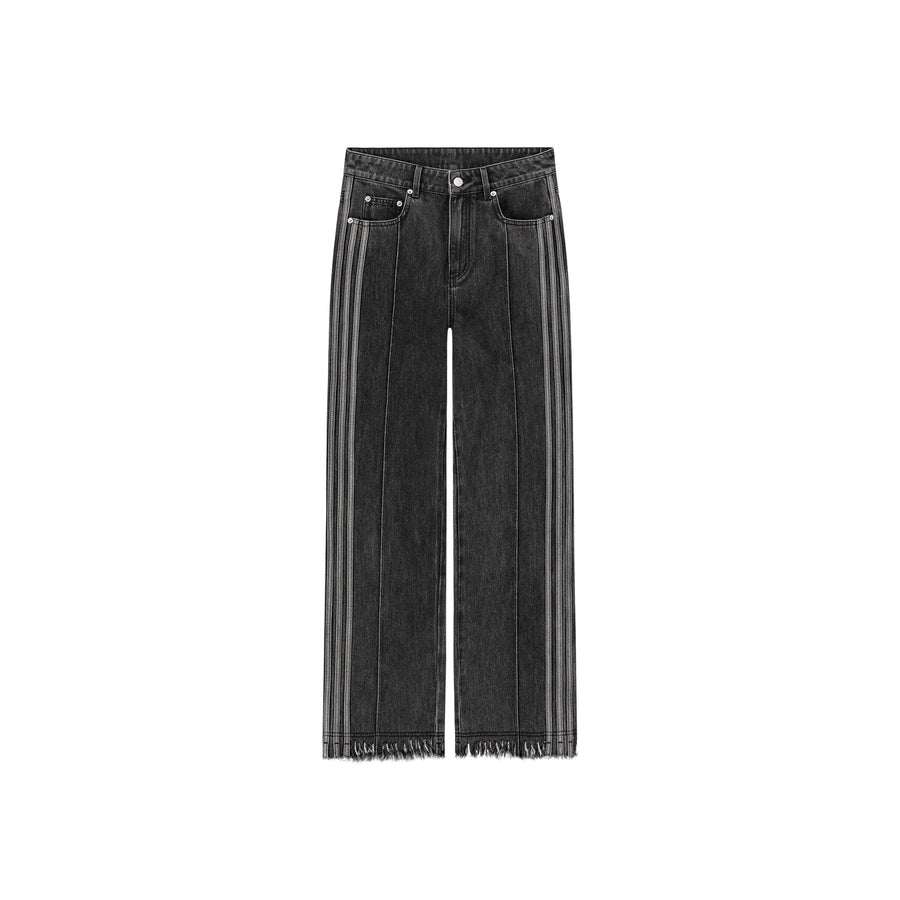 CHUU Lined Frayed Hem Denim Jeans