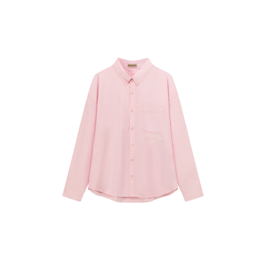 CHUU Pocket Embroidered Long Sleeve Shirt