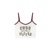 Chuu Size Doesnt Matter Printed Sleeveless Crop Top