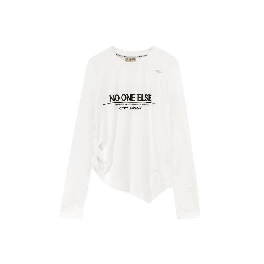 CHUU Asymmetric Long Sleeve T-Shirt