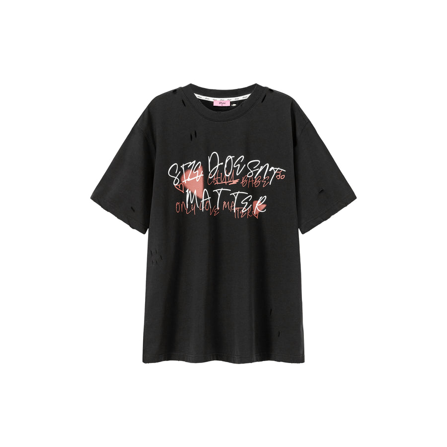 CHUU Size Doesnt Matter Cotton Loose-Fitting T-Shirt