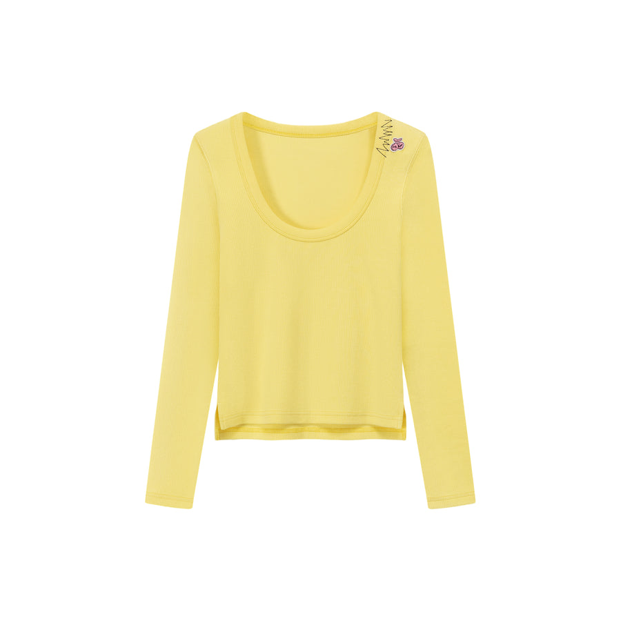 CHUU U Neck Basic Long Sleeve T-Shirt