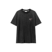 Heart Loose Fit Basic Short Sleeve T-Shirt