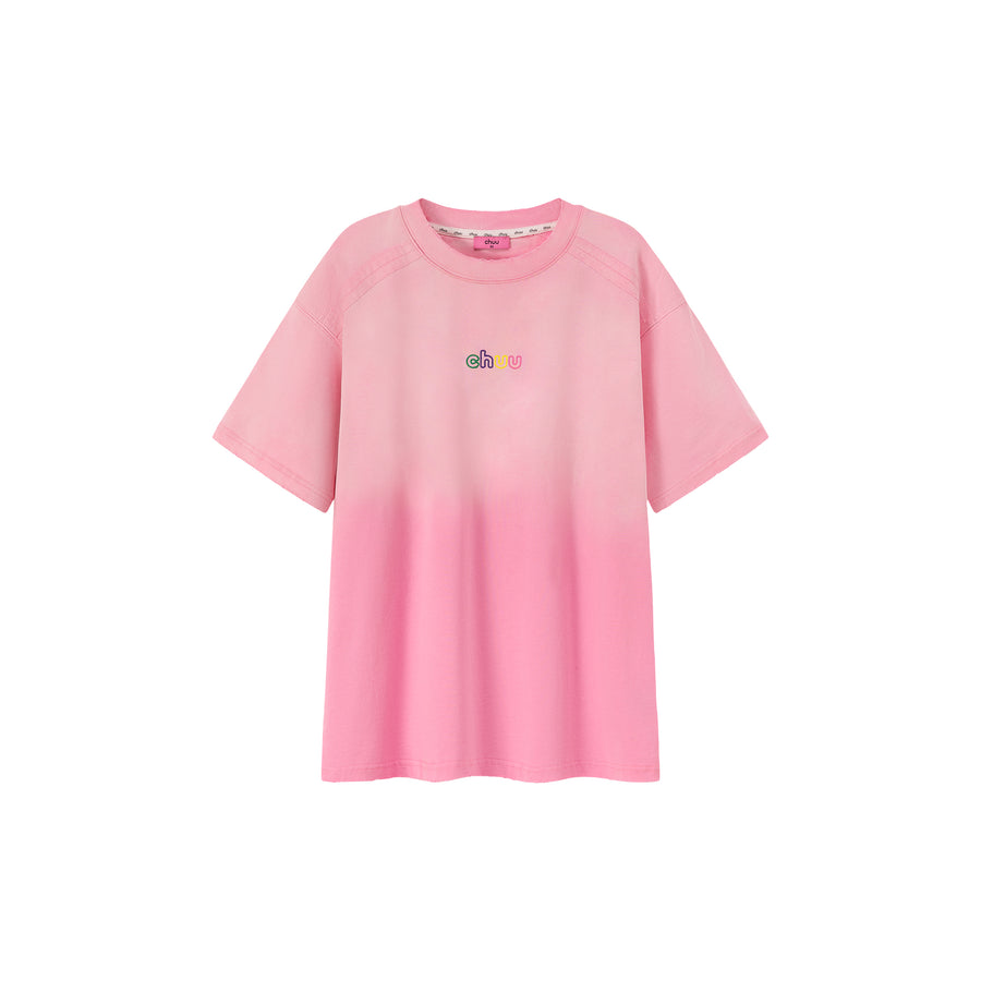 CHUU Rainbow Chuu Logo Gradient Raglan T-Shirt