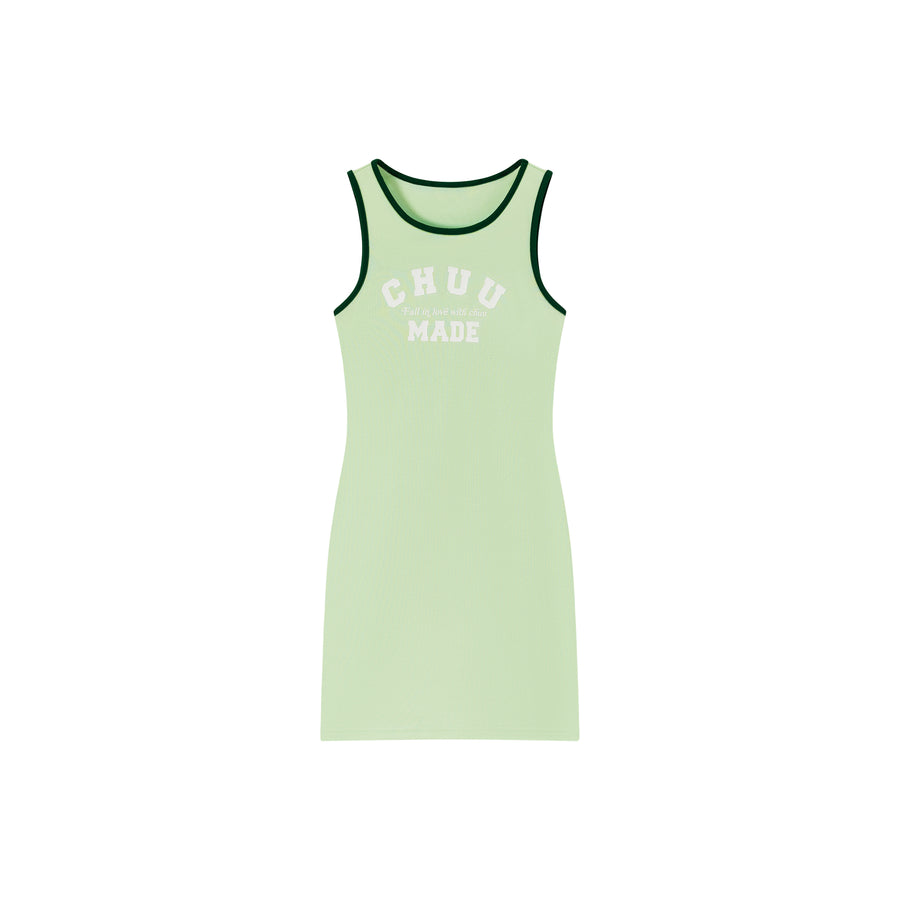 CHUU Fall In Love With Chuu Color Lined Sleeveless Mini T-Shirt Dress