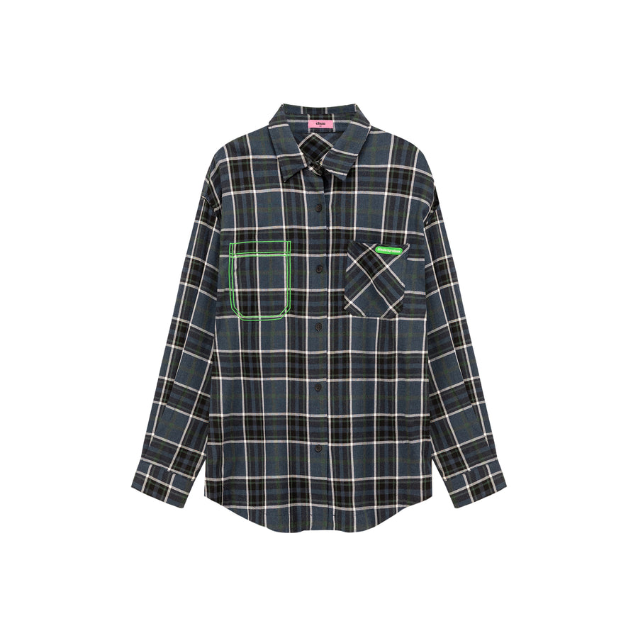 CHUU Checked Loose Fit Long Sleeve Shirt