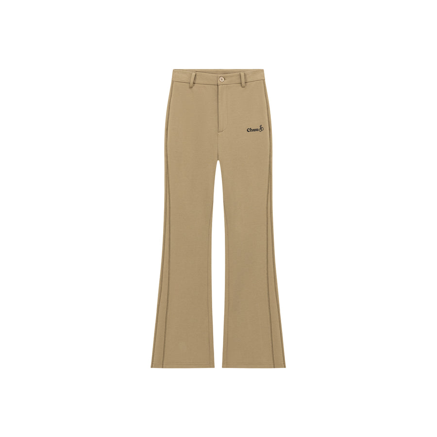 CHUU Logo Basic Semi Bootcut Pants