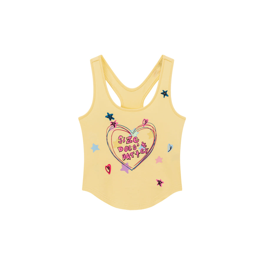 CHUU Size Doesnt Matter Color Heart Sleeveless T-Shirt