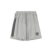 High Waist Drawstring Cotton Wide Training Shorts