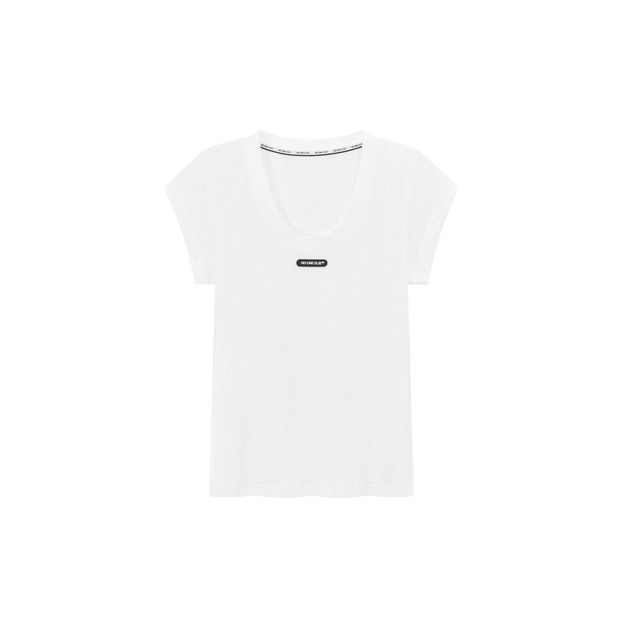 CHUU Simple Ribbed Slimfit T-Shirt