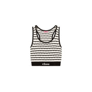 Logo Band Color Scheme Sleeveless Crop Top