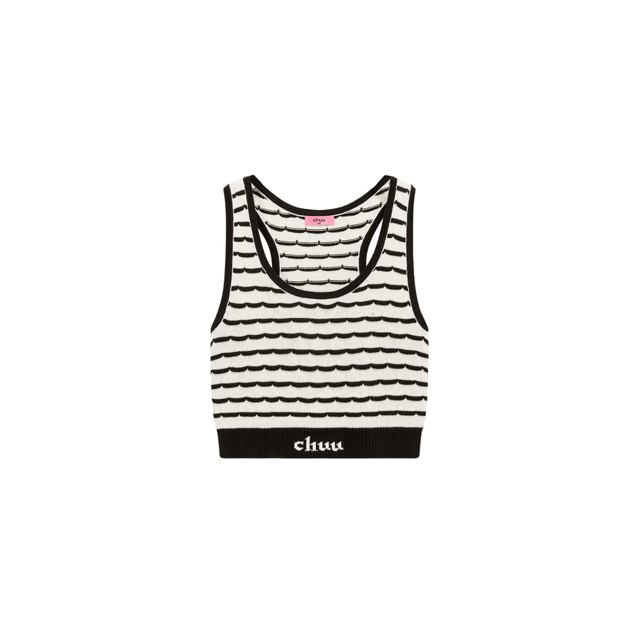 CHUU Logo Band Color Scheme Sleeveless Crop Top