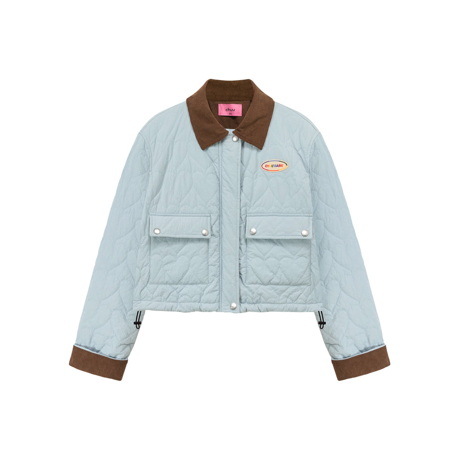 CHUU Color Heart Quilted Jacket