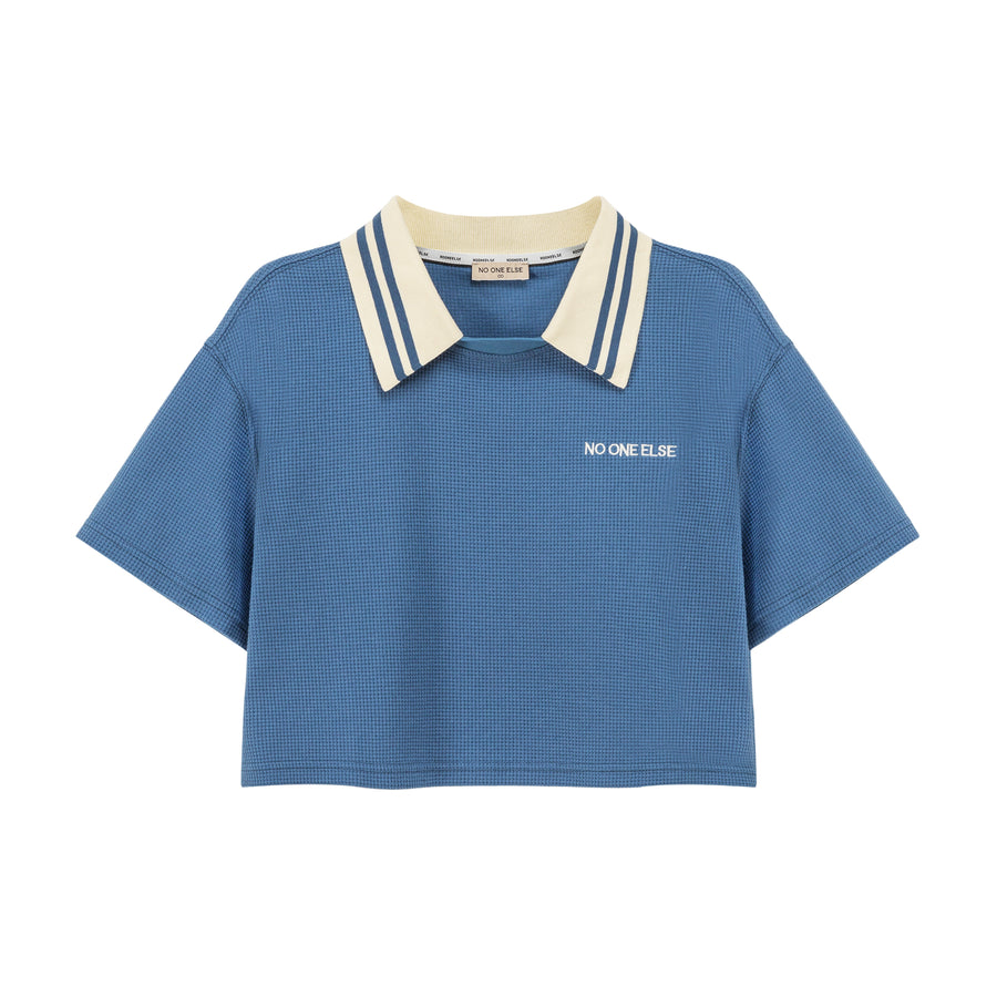 CHUU Colorblocked Collar T-Shirt