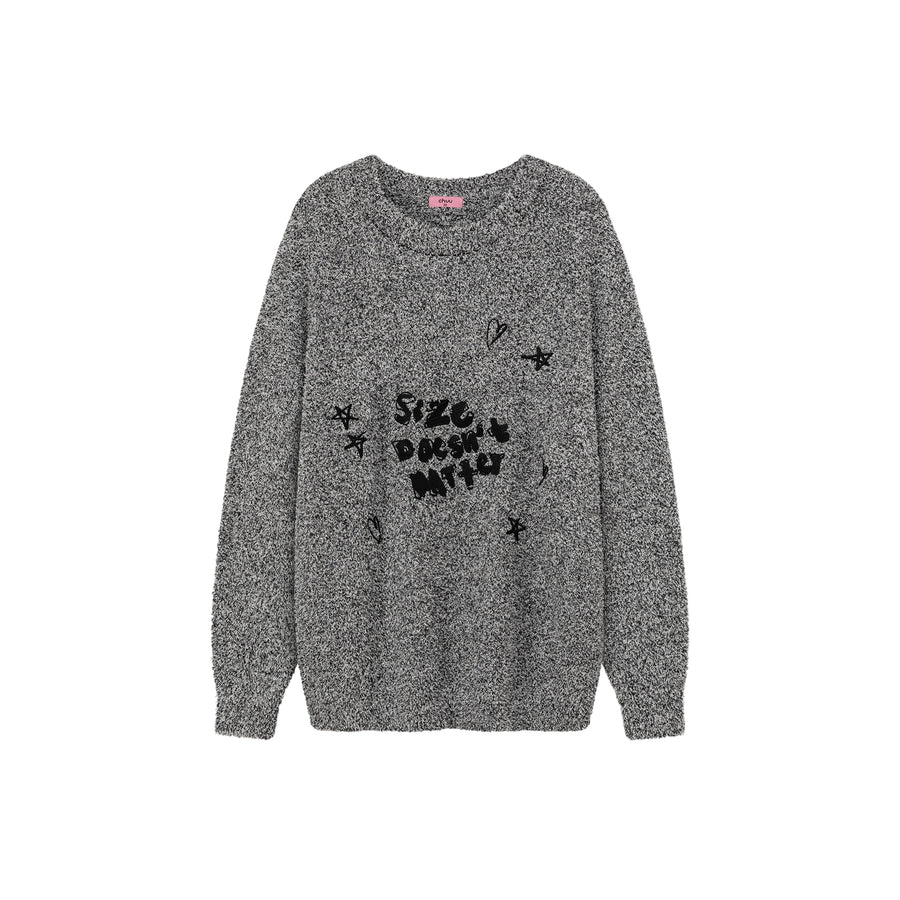 CHUU Size Doesnt Matter Knit Stars Sweater