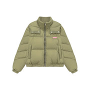 Colored Hooded Simple Padded Jacket