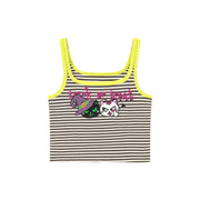 Character Color Line Stripe Sleeveless Top