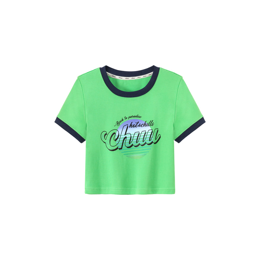 CHUU Color Combination Hot And Chill Line T-Shirt