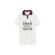 Chuu Size Doesnt Matter Front Cut Out Polo Neck T-Shirt Dress