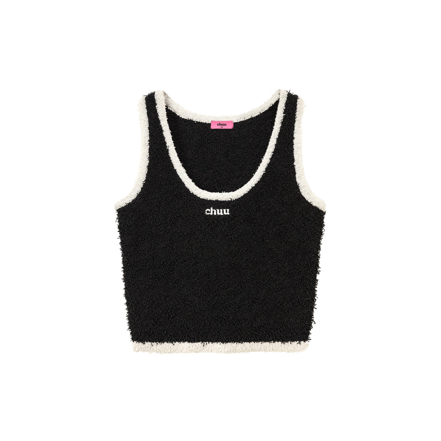 CHUU Fuzzy Line Color Scheme Sleeveless Top