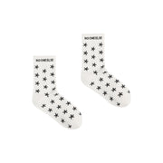 Dark Color Star Jacquard High Socks