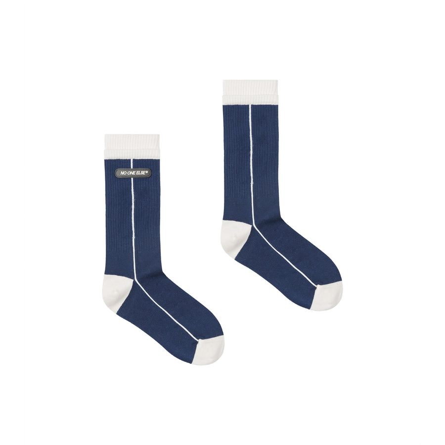 CHUU Ribbed Color Line High Socks