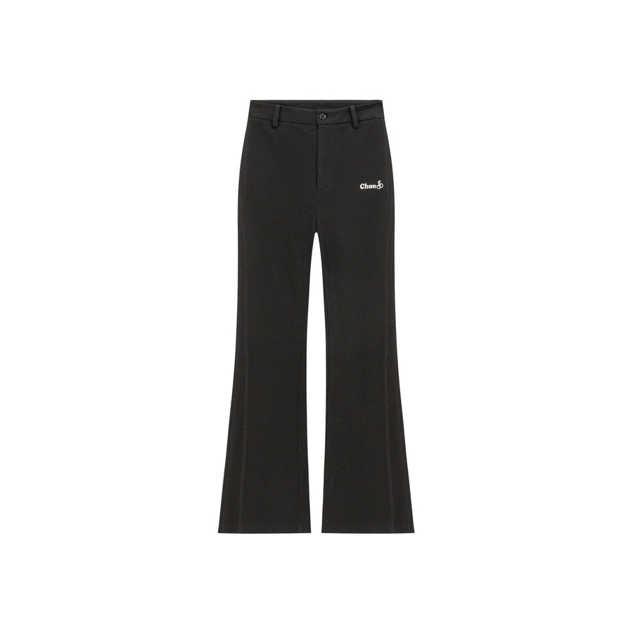 CHUU Logo Basic Semi Bootcut Pants