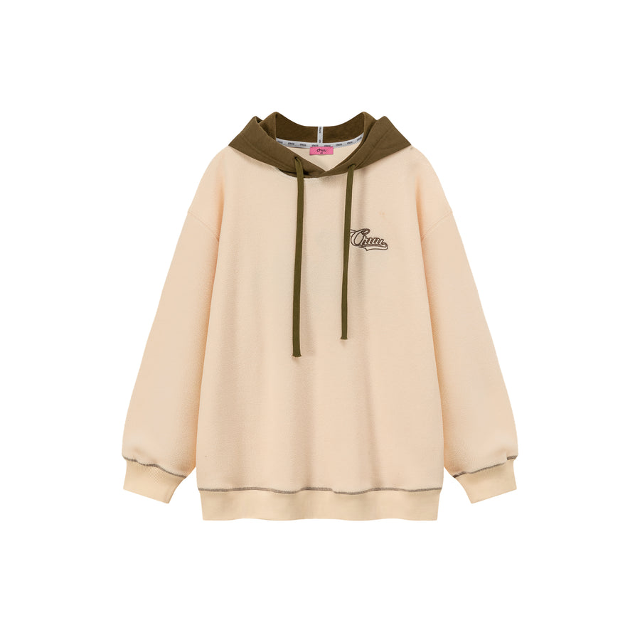 CHUU Fleece Color Combination Hoodie