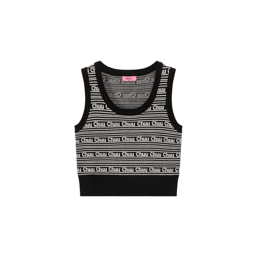 CHUU Logo Lettering Knit Sleeveless Top