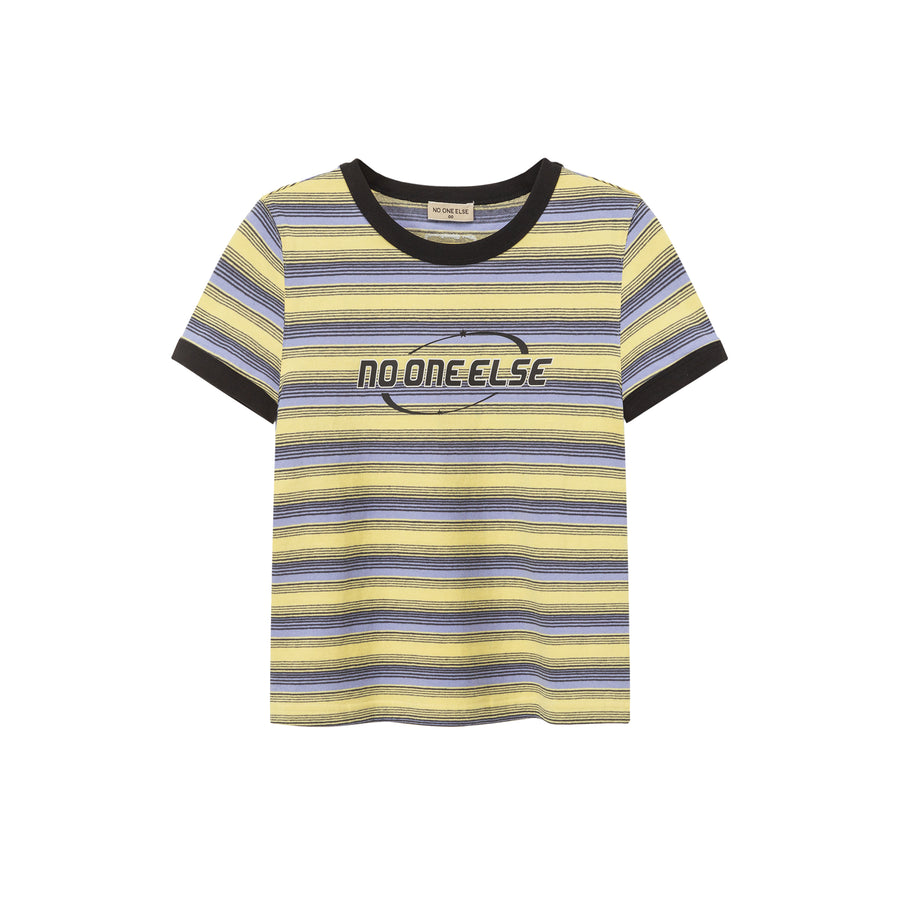 CHUU Noe Center Color Striped Short Sleeve T-Shirt