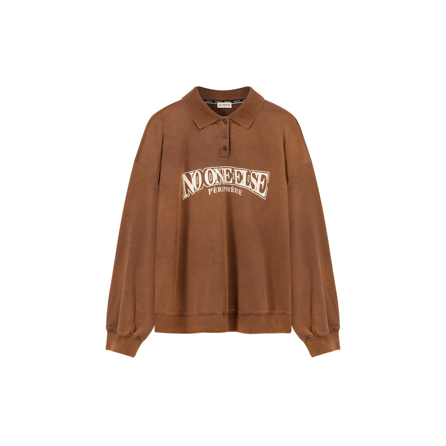 CHUU Polo Neck Boxy Sweatshirt