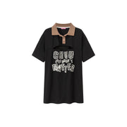 Chuu Size Doesnt Matter Front Cut Out Polo Neck T-Shirt Dress